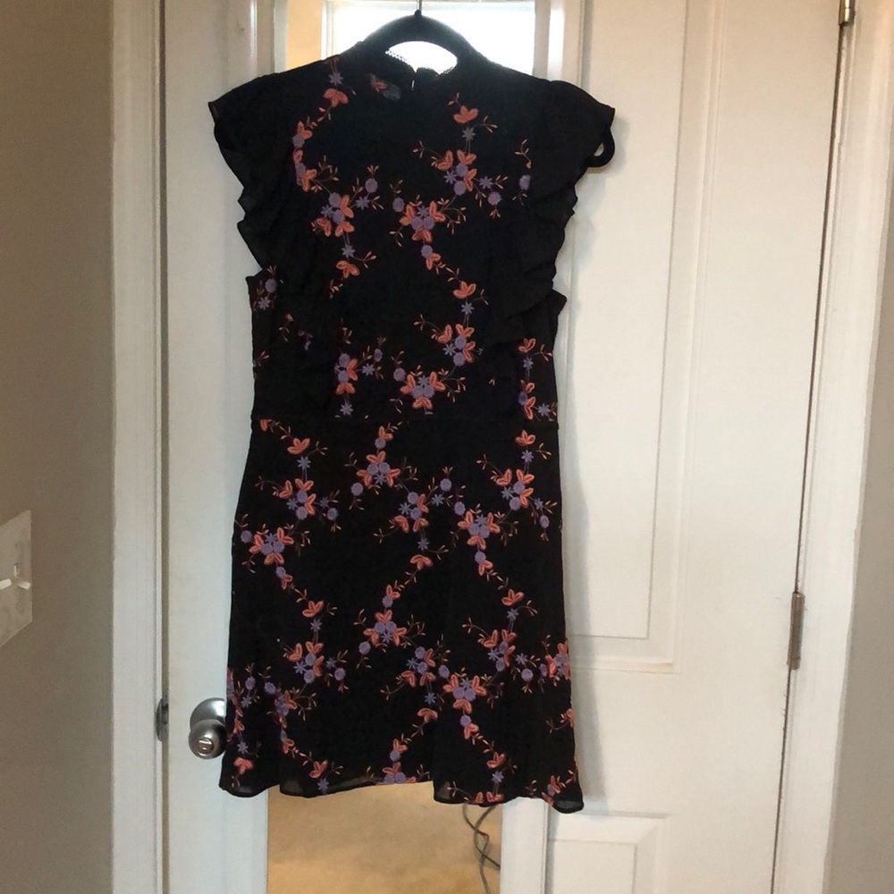 BRAND NEW W TAGS- black dress w flower detailing